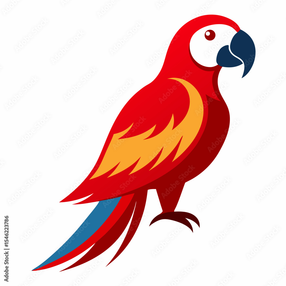 Fototapeta premium red parrot isolated on white