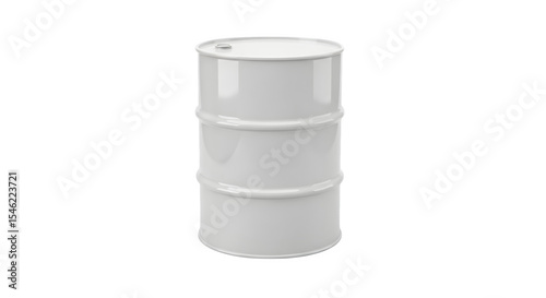 White oil drum 3d rendered isolated on transparent background