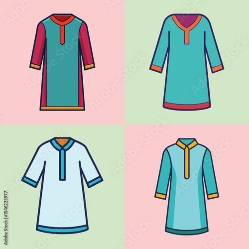 Tunic Flat Style Fashion Apparel Vector Illustration