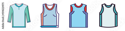 Undershirt Flat Style Innerwear Vector Illustration