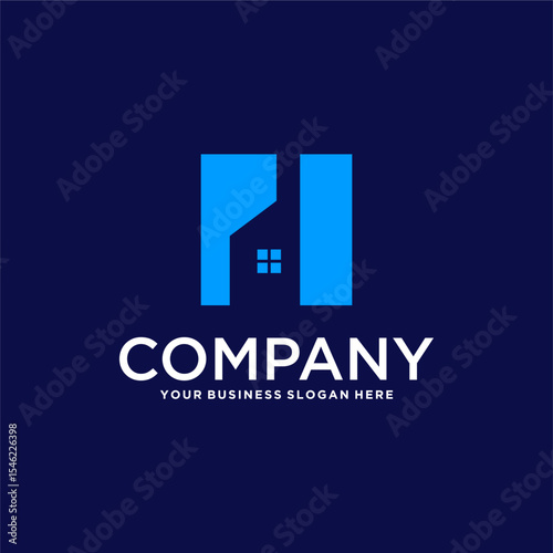 building logo design with apartment