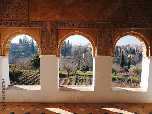 Through the Moorish Arches – View from the Generalife