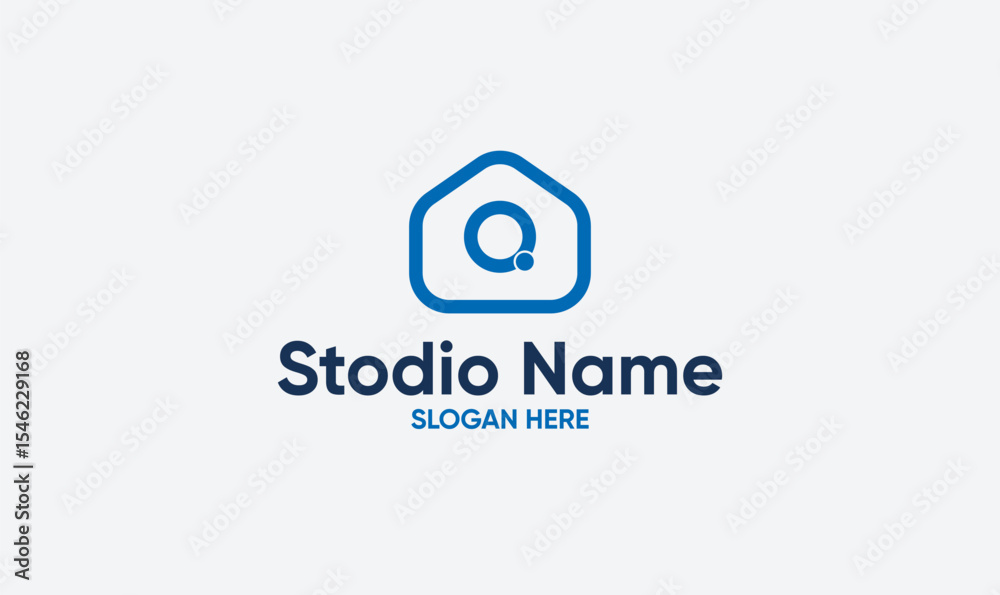 Obraz premium Home studio minimalist logo design with the integration of camera in it.