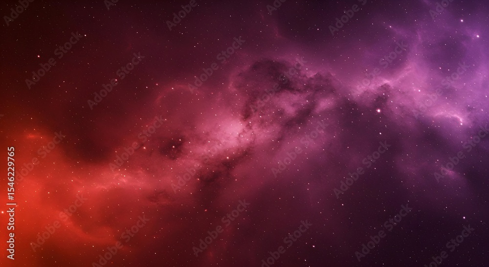 Fototapeta premium Nebula, Cosmos, Space, Cosmic Nebula in Red and Purple Hues