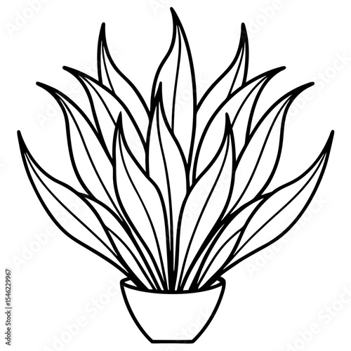 Delicate Plant Outline Vector