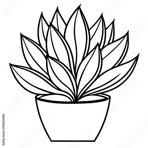 Delicate Plant Outline Vector