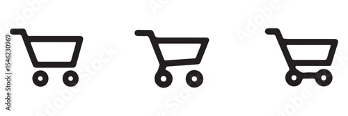 Shopping cart icons set. Internet shop buy symbol. Vector illustration.