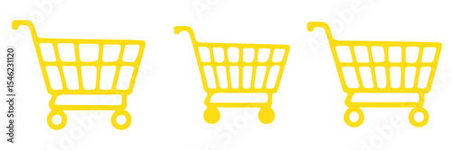 Shopping cart icons set. Internet shop buy symbol. Vector illustration.