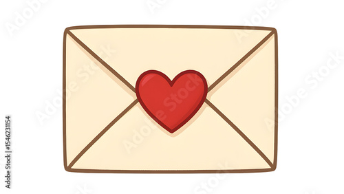 Romantic Love Envelope Isolated on Transparent Background (Heart, Valentine, Mail, Card, Stationery, Symbol)