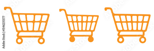 Shopping cart icons set. Internet shop buy symbol. Vector illustration.