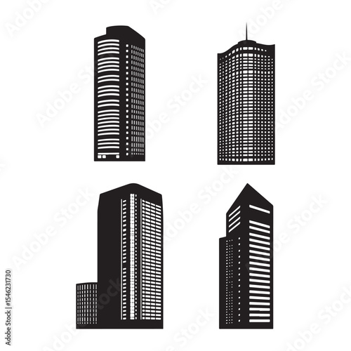 Silhouette of Modern Skyscrapers
