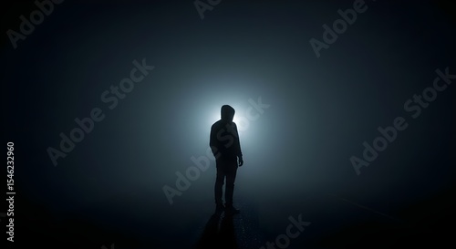 Silhouette, Fog, Mist, Mysterious Silhouette in Fog
