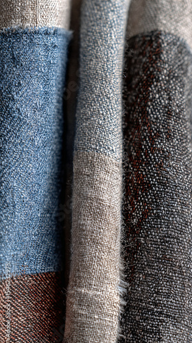 Washed Denim and Neutral Fabric Swatches
