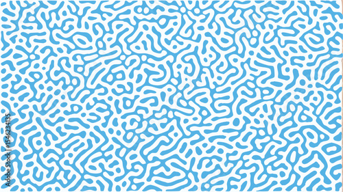 A light blue and white pattern of interconnected shapes resembling a complex organic structure design element