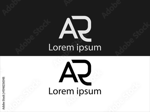 Interlocking A R Letters Logo Design White and Black Variations V E C T O R AR logo letter logo