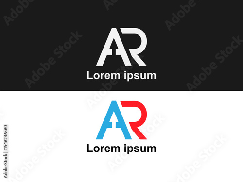 A R Logo Design White Black Blue Red Lettermark Monogram Initial Branding Identity V E C T O R vector