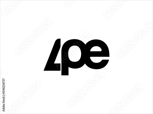 Black V E C T O R Lpe Logo Design on White Background Modern Monogram Initials Branding Identity vector