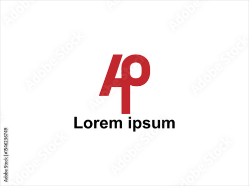 Red A P Logo Design V E C T O R Interlocked Letters A and P Crimson Monogram Minimalist Branding Identity Template