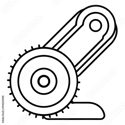 Precision Cutter Outline Vector Illustration