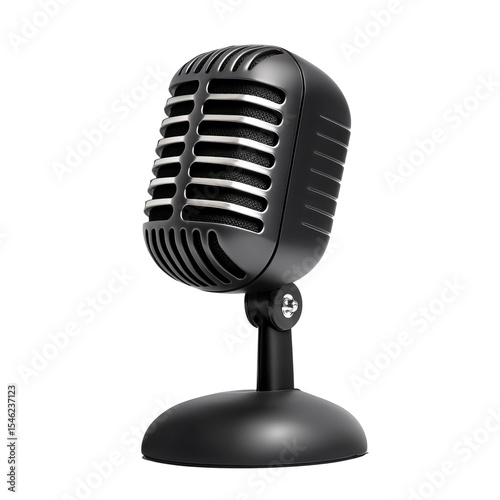 vintage microphone isolated on white