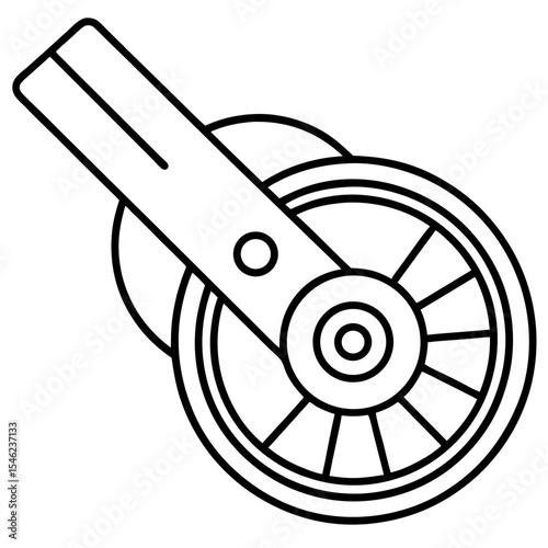 Precision Cutter Outline Vector Illustration