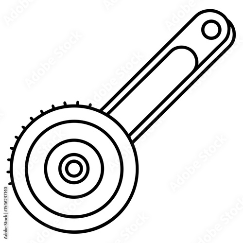Precision Cutter Outline Vector Illustration