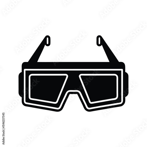Flat and Minimal virtual Reality glasses icon vector illustration isolated on white background