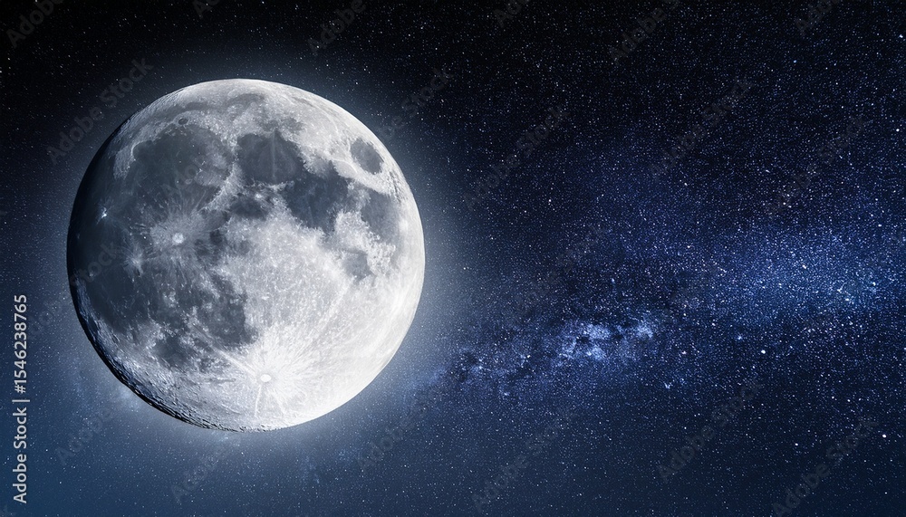 Fototapeta premium full moon night sky celestial body space background astronomy