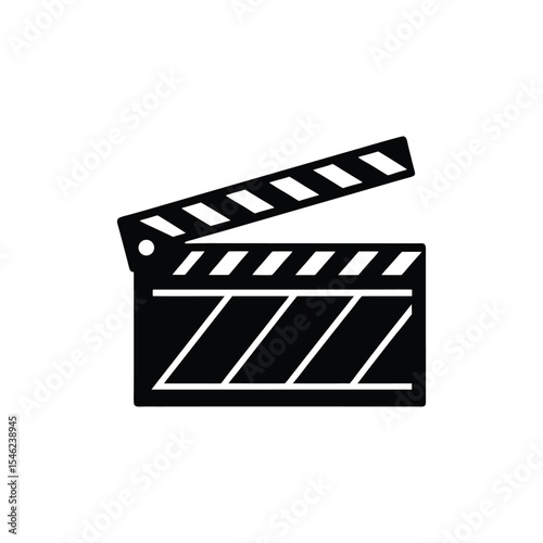 Flat and Minimal movie clapper board icon vector illustration isolated on white background 