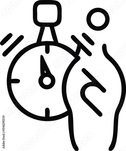 Icon Hand Holding A Clock suitable for Hand Actions symbol glyph style design editable | Premium Vector