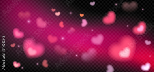 Soft heart shaped light effect with pink flares, glow, and subtle shine. Romantic overlay for Valentine’s Day, love designs, or wedding projects.
