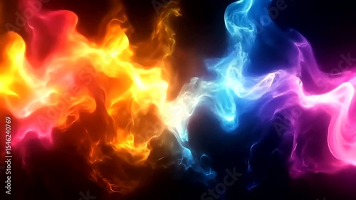 Energetic Colorful Nebula Cloud, Seamless Background Loop, Dynamic Visuals