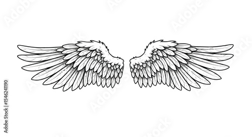 A White angel wings vector icon 