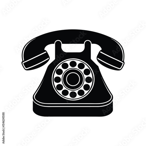 Flat and Minimal telephone icon vector illustration isolated on white