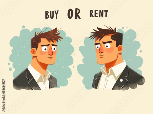 real estate concept. young man Buy or rent real estate