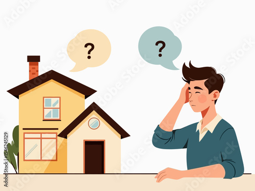 real estate concept. young man Buy or rent real estate