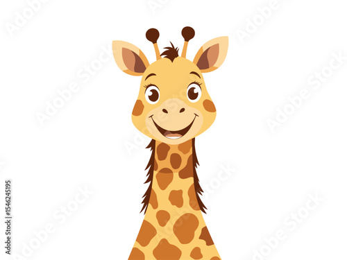 Cartoon a happy giraffe isolated on white background