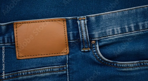 Denim, Jeans, Texture, Denim Jeans Texture with Leather Patch