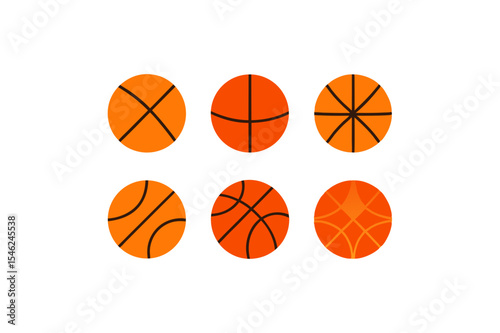 different basketball icon sets on white 
