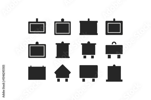 different blackboard icon sets on white 