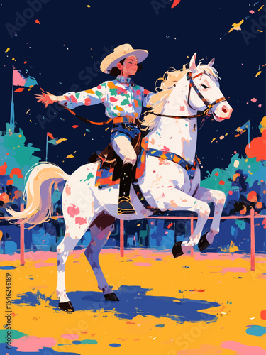  Rodeo events colorful set flyers