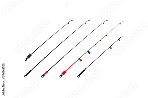  different fishing rod icon sets on white 