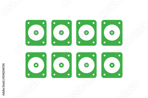  different hard disk icon sets on white 