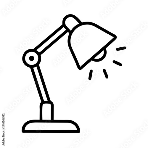 Desk lamp in minimalist style with simple lines and bright light  
