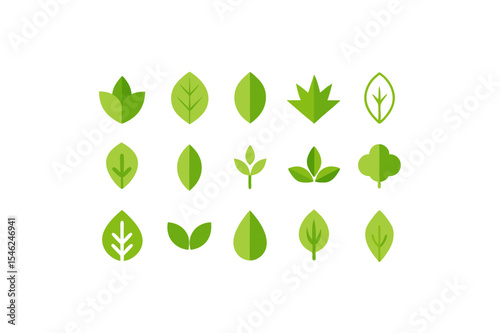 different leaf icon sets on white background  .svg