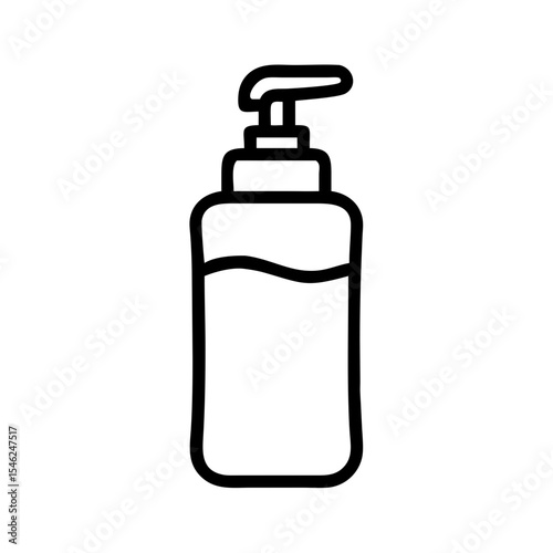 Liquid soap dispenser in minimal line art design  
