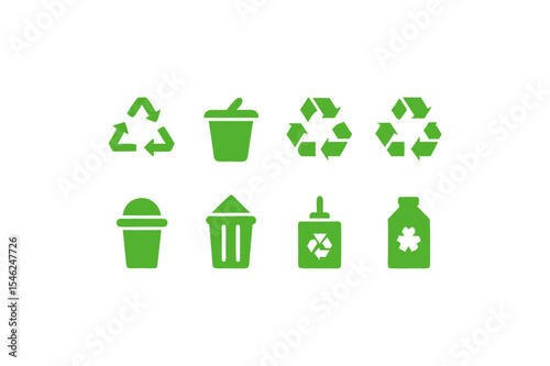  different recycling icon sets on white 