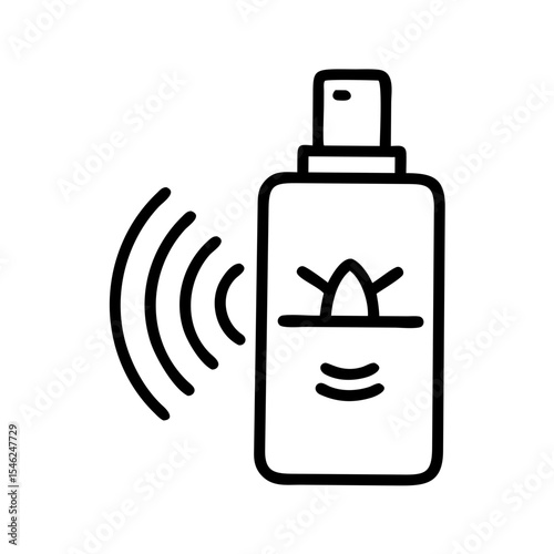 Ultrasonic repeller in minimalist design with sound wave illustration  