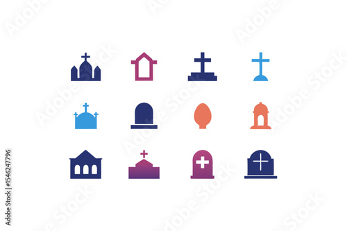 different resurrection icon sets on white 