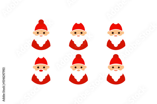 different santa claus icon sets on white 